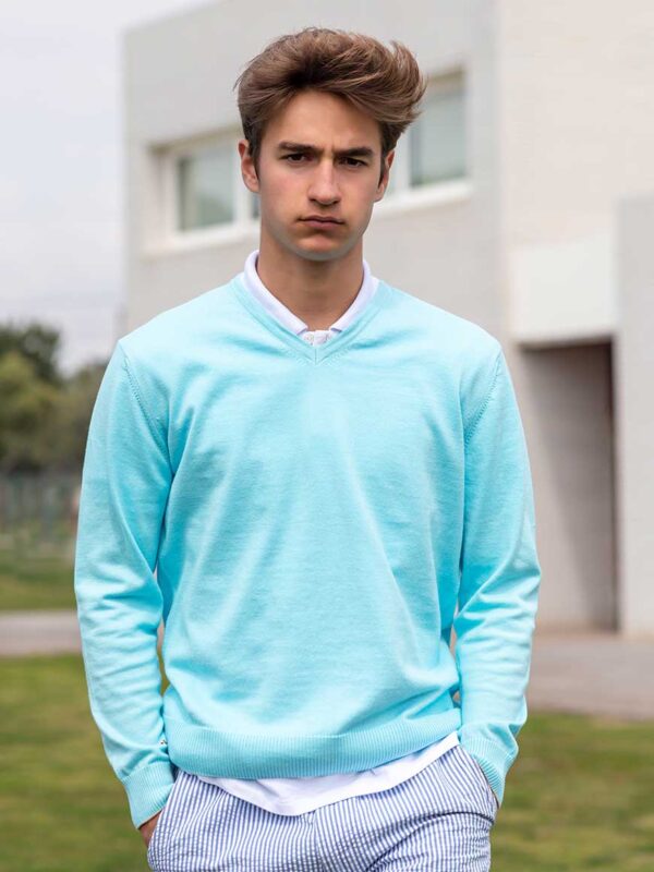 Pull Propriano Turquoise Devant