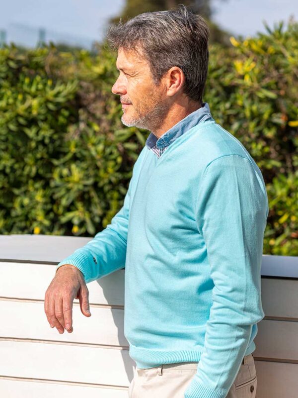 Propriano Sweater Turquoise Side